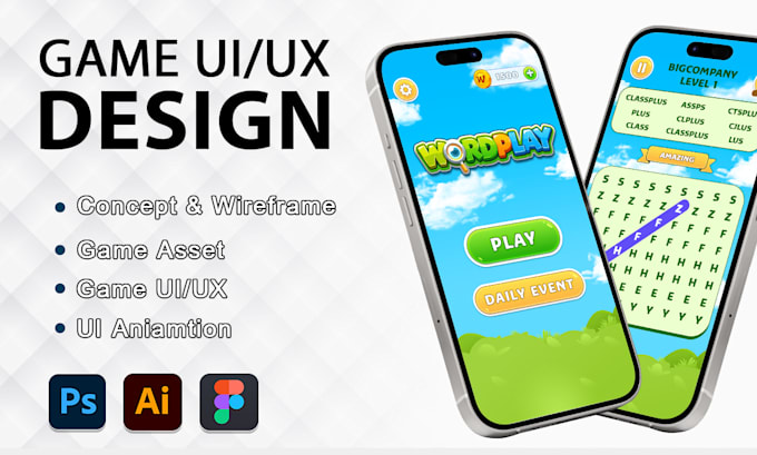 Design profissional de ui ux e arte 2d e 3d para jogos aaa