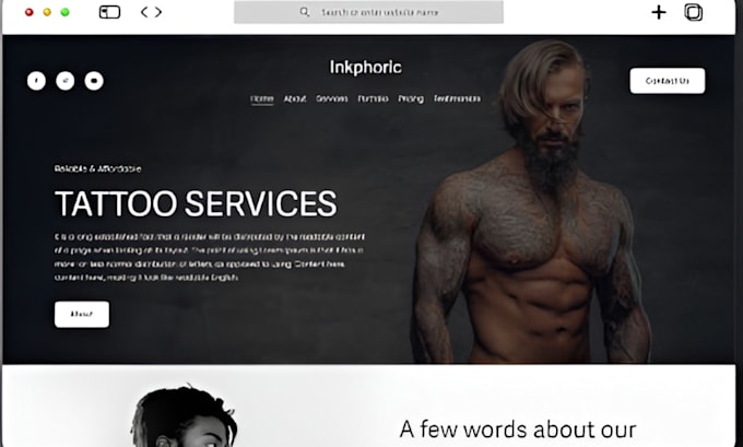 do squarespace tattoo studio website piercing salon website artist portfolio web