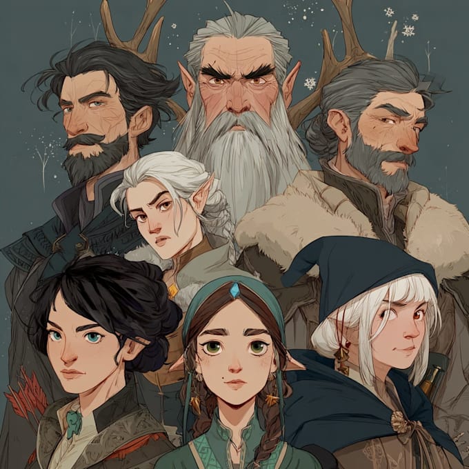make your dnd group party illustration