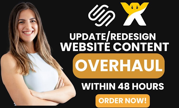 update or overhaul your squarespace website content within 48 hours