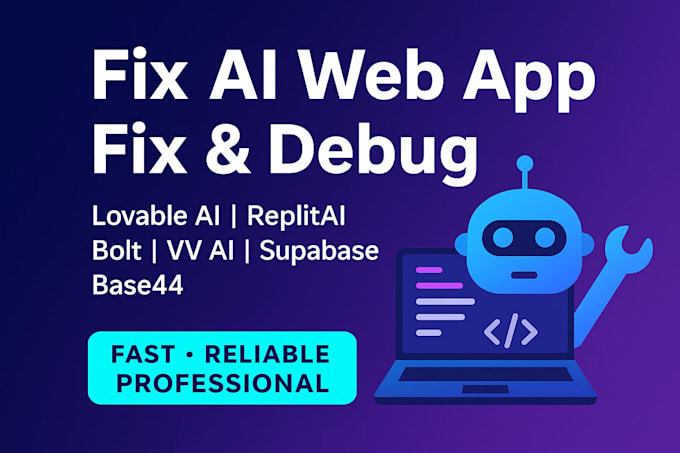 Lovable ai web app fix replit ai bolt new saas fix ai supabase base 44 ...