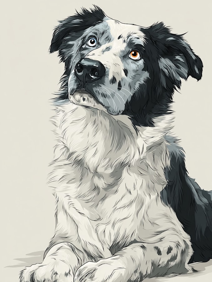 design a custom  pet portrait illustration