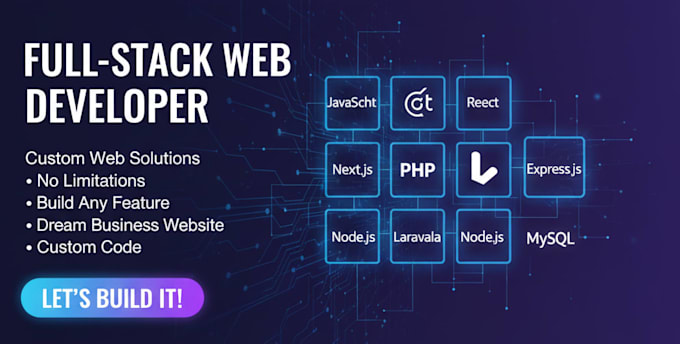 do website development, develop custom website as full stack web developer