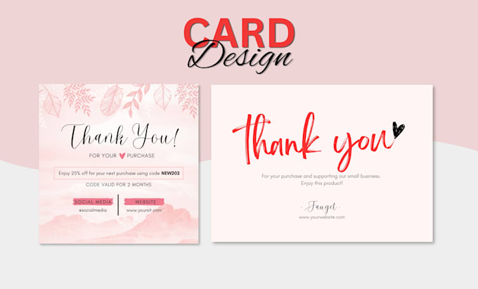 design thankyou card for product