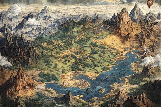 do fantasy map illustration
