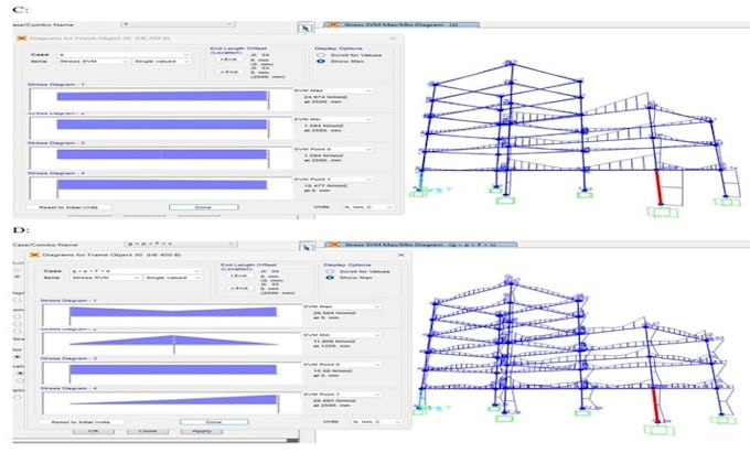 make steel frame, structure and do analysis in idea statica, safe, tekla