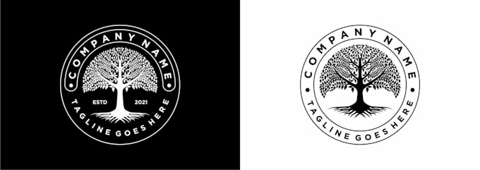 design a realistic tree logo with natural elements