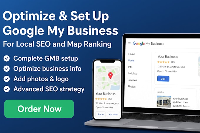 setup optimize your google my business for local SEO and map ranking