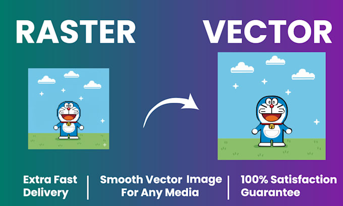 manually convert raster to vector to print ready image