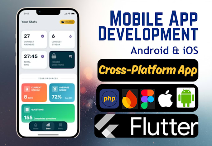 build flutter cross platform mobile app for android and ios and web application