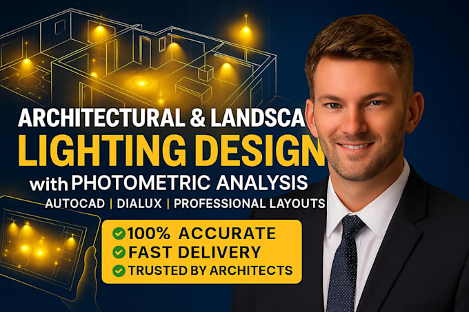 design architectural and landscape lighting layout with photometric analysis