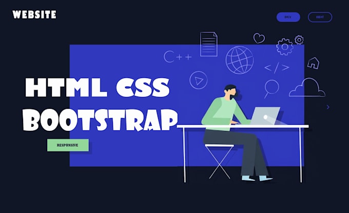 create a responsive HTML website using CSS and bootstrap