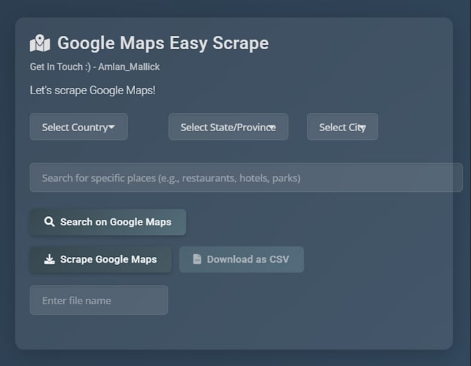 create a custom google maps data scraping extension