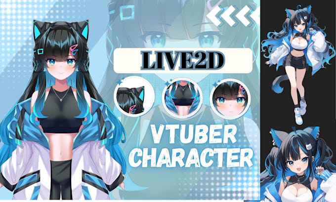 draw live2d vtuber model 2d vtuber rig 2d vtuber commission live 2d anime vtuber