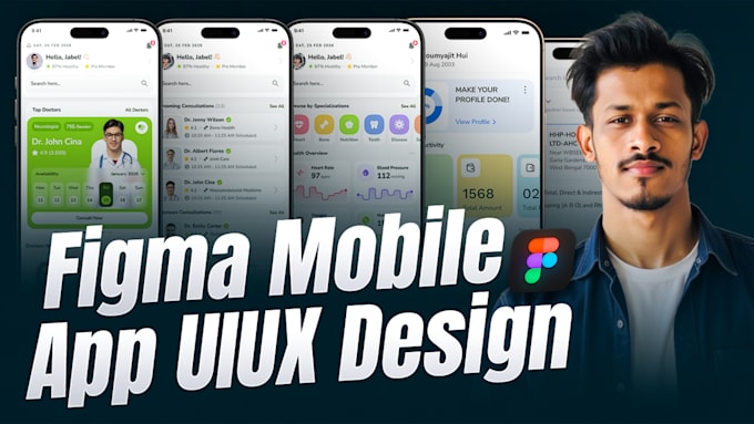 do mobile app UI UX design, figma app design, healthcare saas app UI