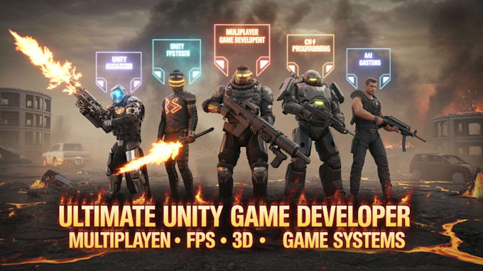 Build multiplayer 2d 3d mobile game development as unity unreal game ...