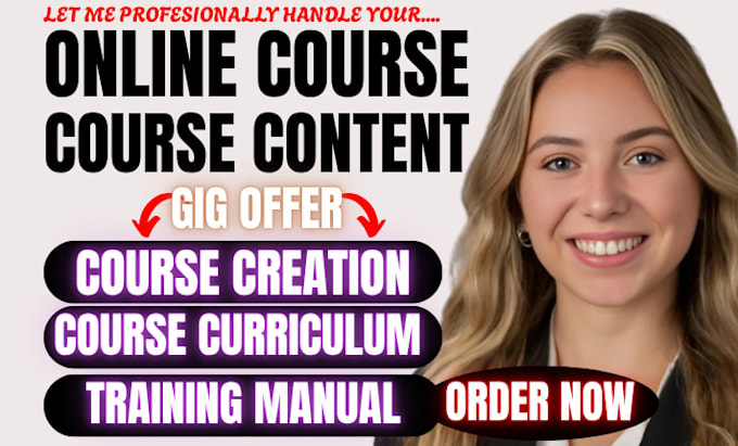 do online course content course creation course curriculum training manual ppt