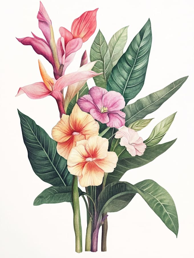 draw an unique botanical illustration
