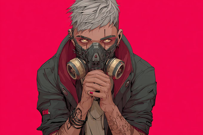 draw cyberpunk, lofi or streetwear anime illustrations
