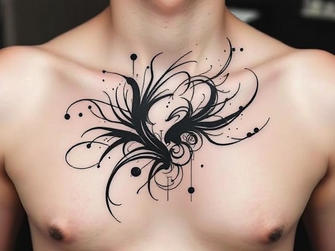 custom an abstract black tattoo design