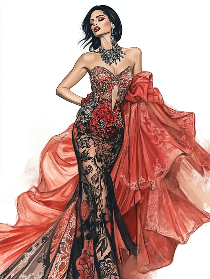 Create fashion illustration for you brand by Monetmcnair | Fiverr