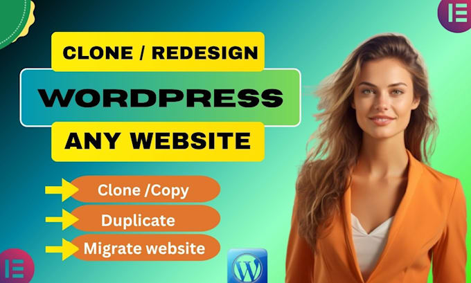 redesign clone migrate or duplicate website to wordpress elementor
