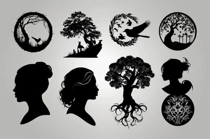 create custom vector silhouette logo and stencil design