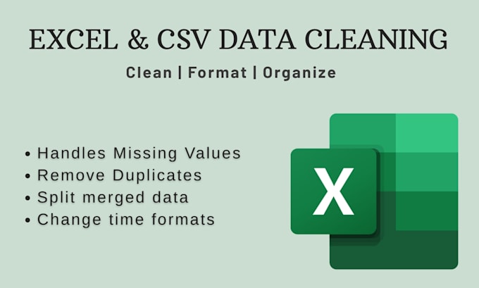 clean and format messy excel data and organize it