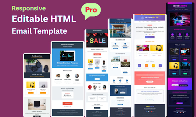 design responsive HTML email template or newsletter