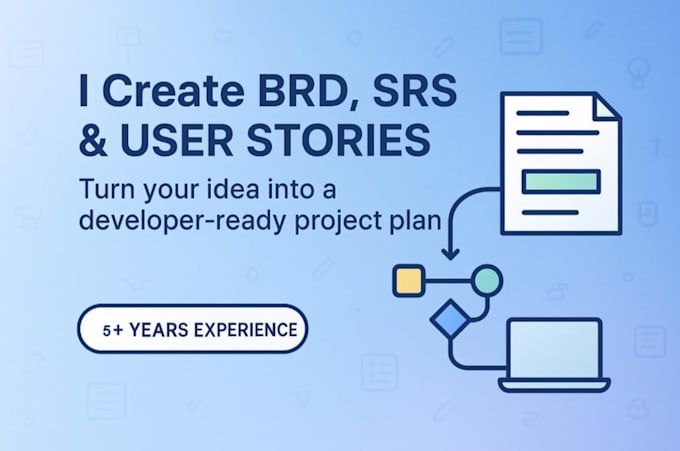 create a professional srs, brd, and user stories for your web or app project