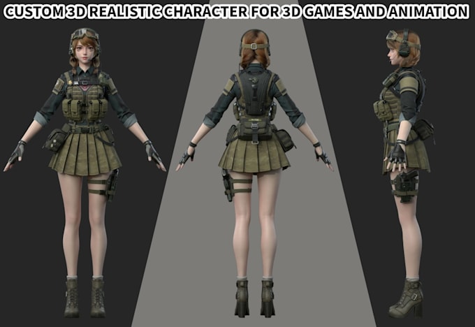 create 3d realistic character model, fix or edit 3d models for game or animation