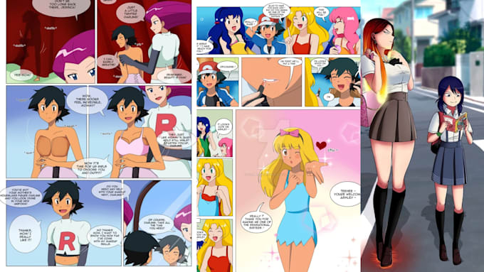 draw cute anime comic illustration nsfw comic comic strip sfw comic furry comic