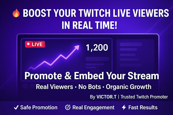 Promote your twitch live stream to boost your live viewers towards ...
