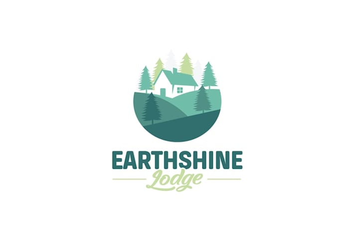 design spotless beautiful mountain lodge logo