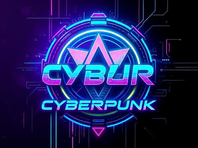 design typeface or typography cyberpunk, futuristic logo