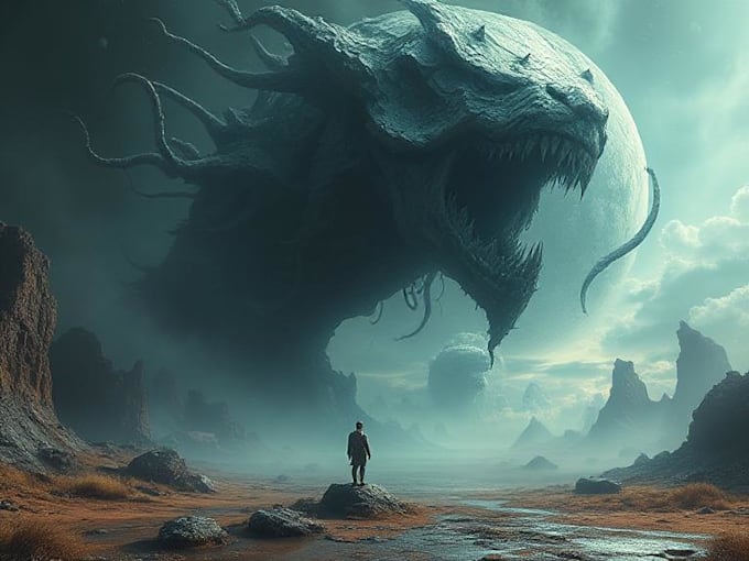 do surreal concept art, matte paint and photo manipulation