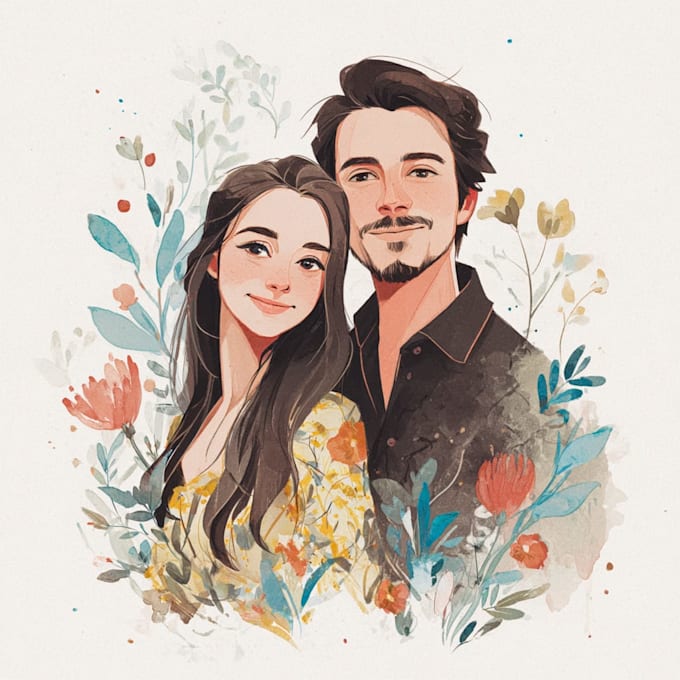 design a personalized couple portrait, perfect for gifts