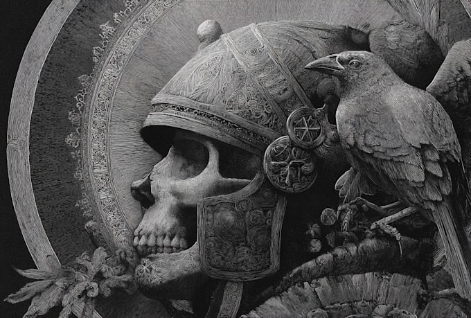 do dark medieval art illustration for you