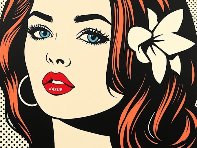 draw a retro pop art roy lichtenstein style