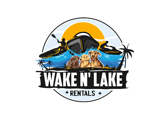 design pictorial artwork lake rentals logo