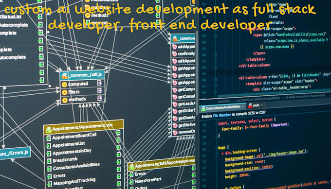 do custom ai website development as full stack developer, front end developer