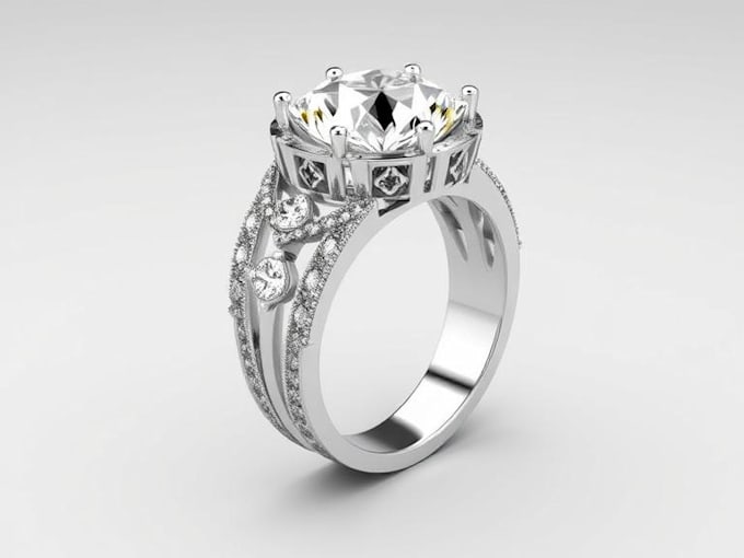 create a modern  cad jewelry design and render it