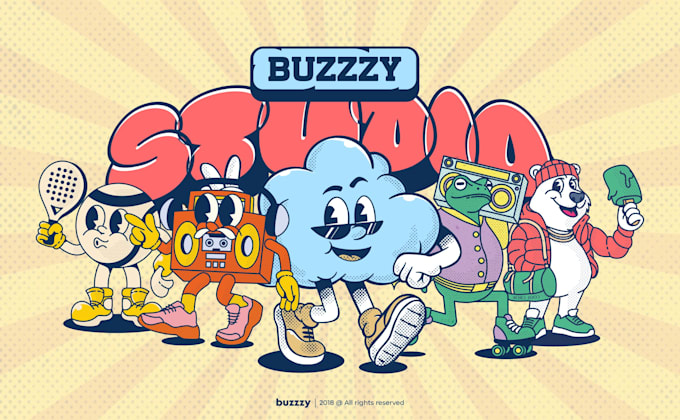 create a retro cartoon mascot illustration for your brand