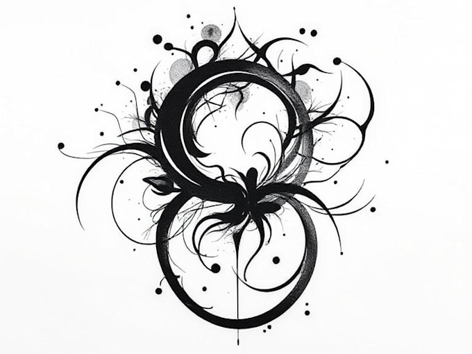 custom an abstract black tattoo design