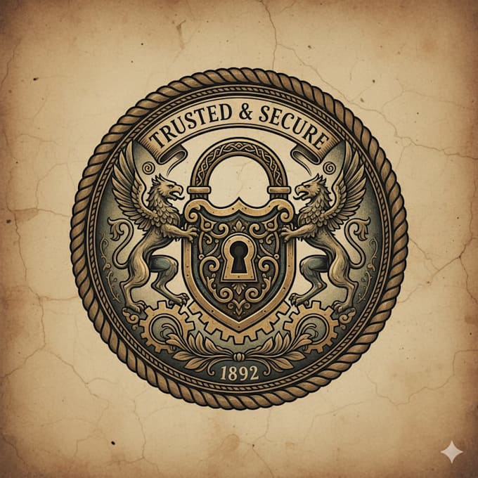 design a professional vintage lock logo