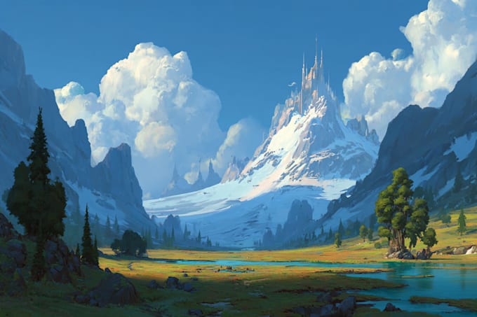 design detailed fantasy landscapes and environments