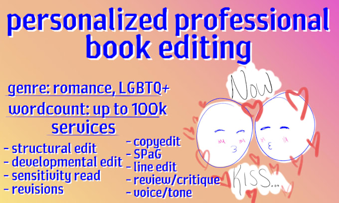 edit your queer romance novel, up to 100k