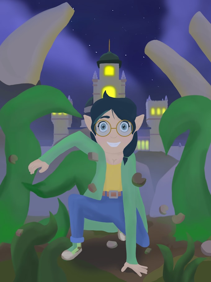 draw characters and scenes in a fun cartoon style