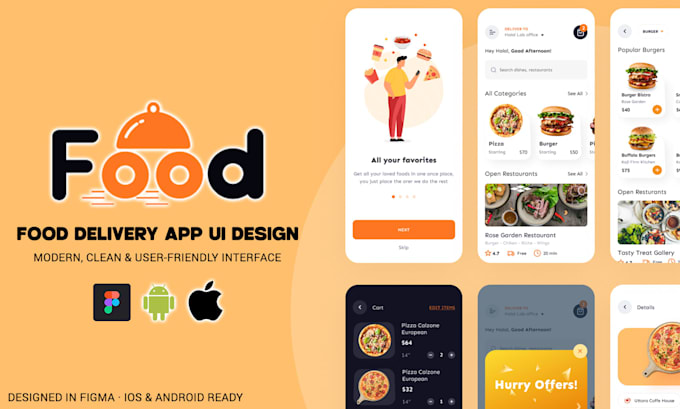 Design food delivery app ui in figma by Usman_ansari680 | Fiverr