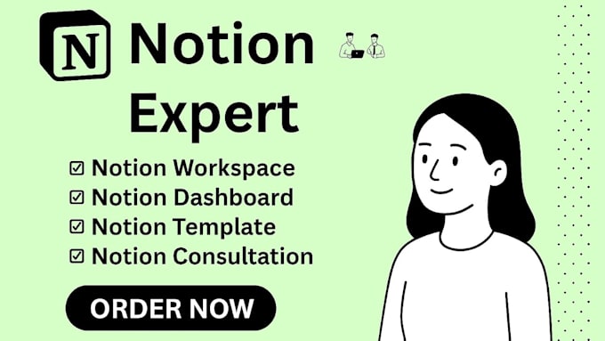 design a custom notion template, notion dashboard and workspace